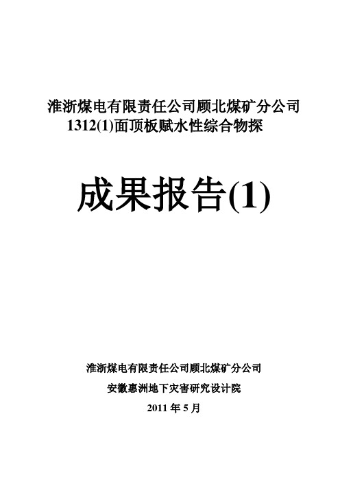 顾北1312探水物探成果报告