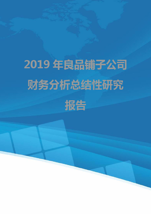 2019年良品铺子公司财务分析总结性研究报告