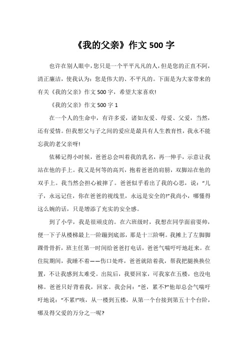 《我的父亲》作文500字