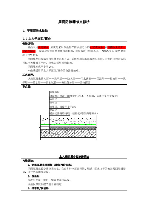 屋面防渗漏节点做法