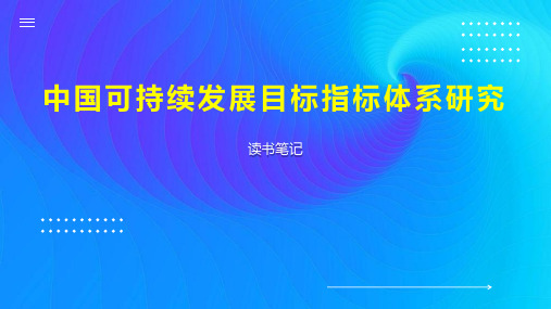 中国可持续发展目标指标体系研究