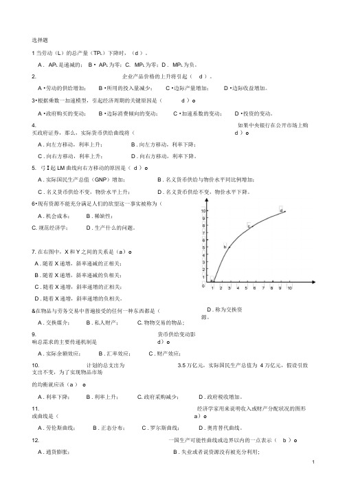 经济学思考题