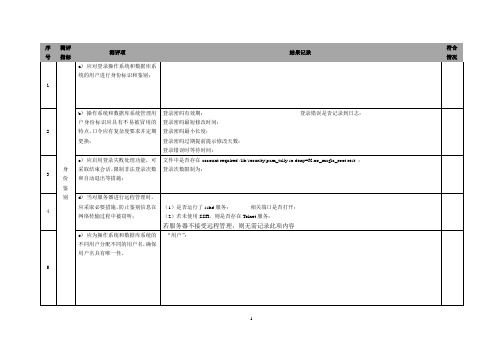 等级保护测评 手写记录表 操作系统 Linux(2级)