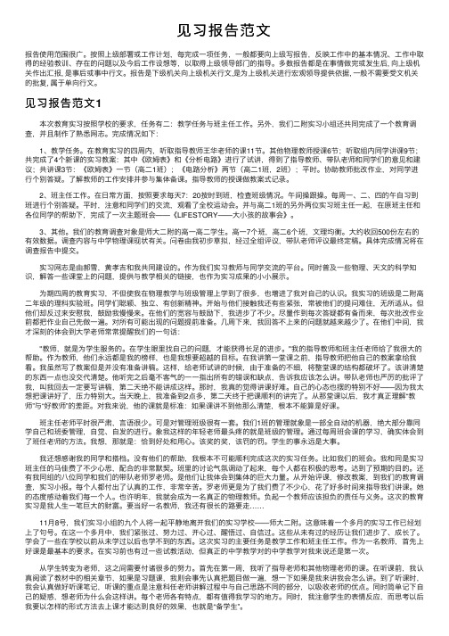 见习报告范文