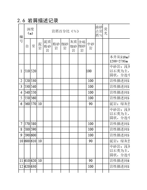 岩屑描述