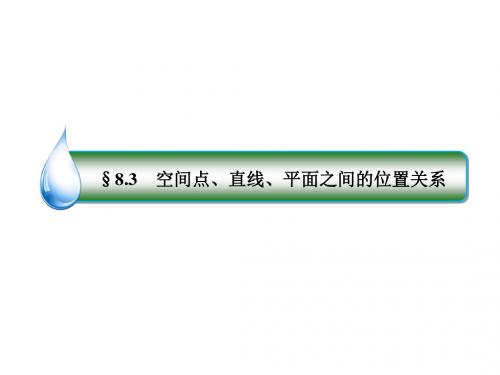 高考数学一轮复习第八章立体几何8.3空间点、直线、平面之间的位置关系课件文新人教A