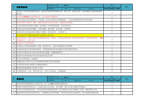 (QSA)品质体系稽核表QL-GZ08-01