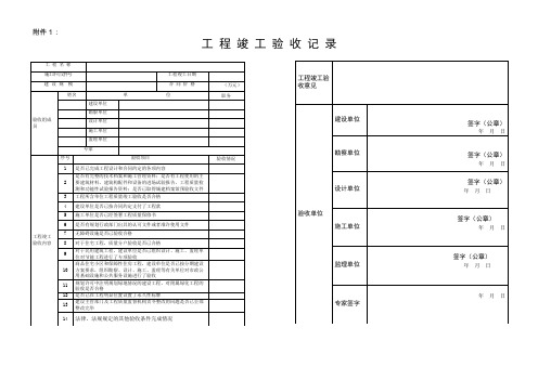 工程竣工验收记录表-京建法[2015]2号文附件