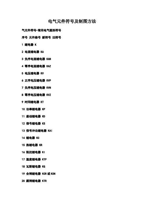 电气元件符号及制图方法