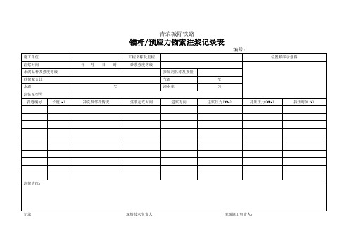 隧道施工记录表