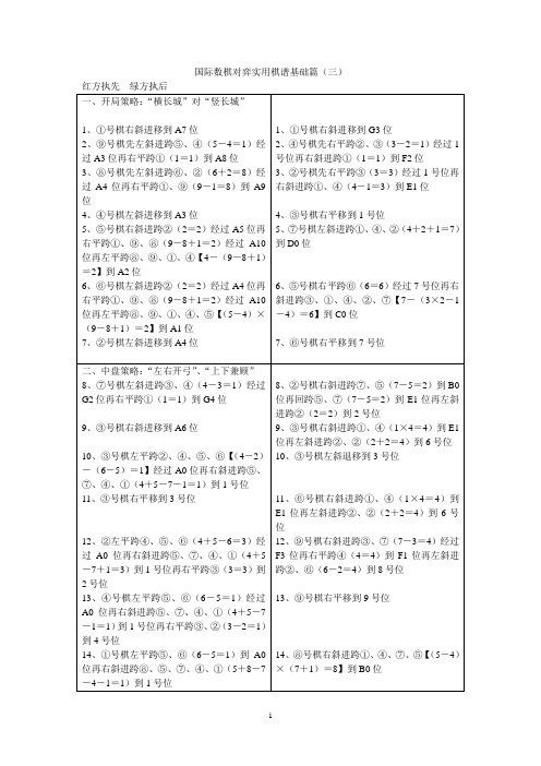 国际数棋对弈实用棋谱基础篇