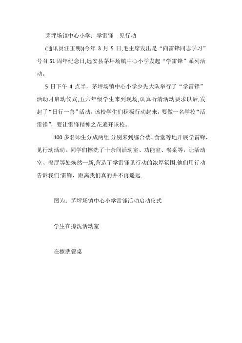 茅坪场镇中心小学学雷锋