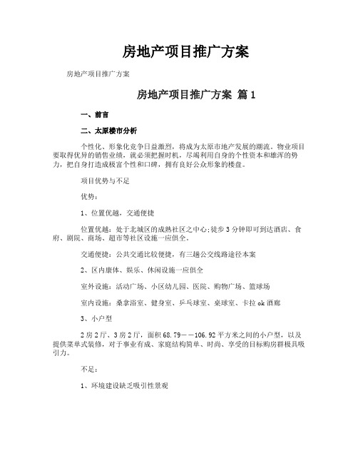 房地产项目推广方案