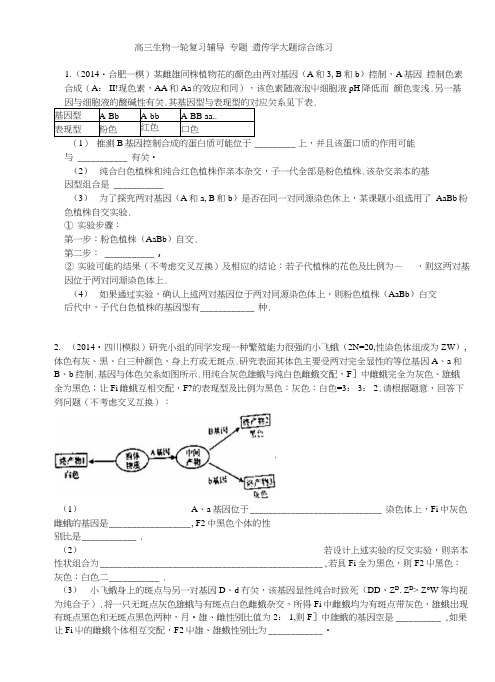 高三生物一轮复习辅导专题遗传学大题综合练习.docx