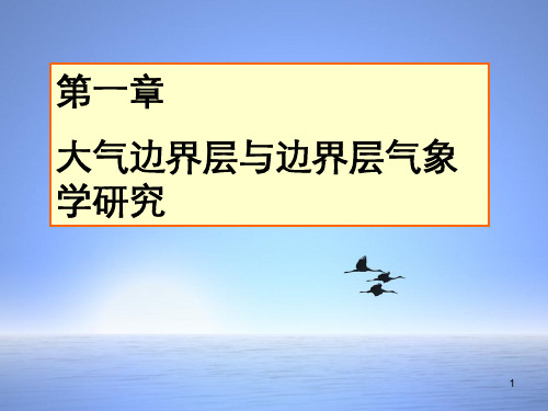 (精选)大气边界层与边界层气象学研究