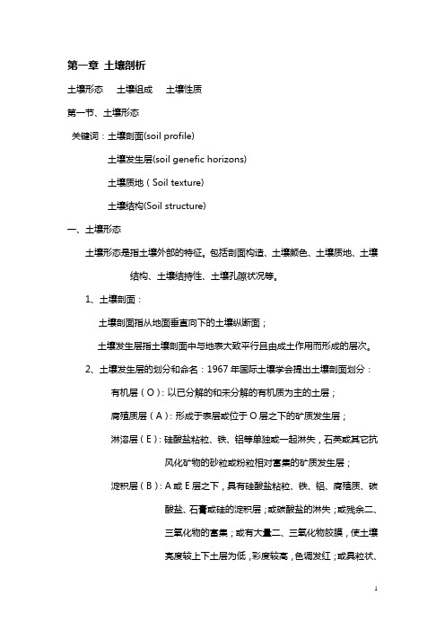 土壤地理学 土壤剖析
