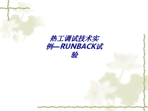 热工调试技术实例—RUNBACK试验专题培训课件