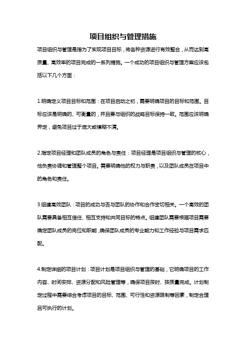 项目组织与管理措施