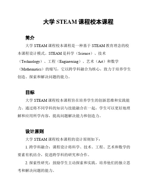 大学STEAM课程校本课程