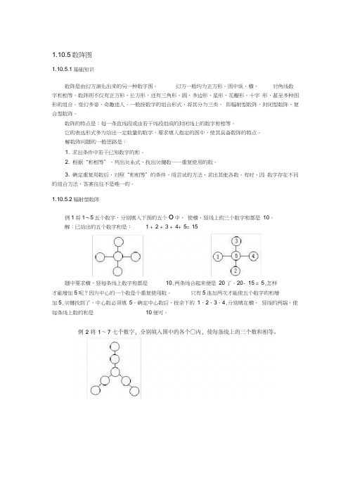 小学奥数16数阵图