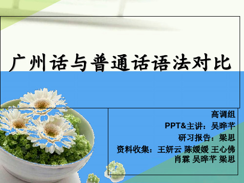 广州话与普通话语法对比优选PPT