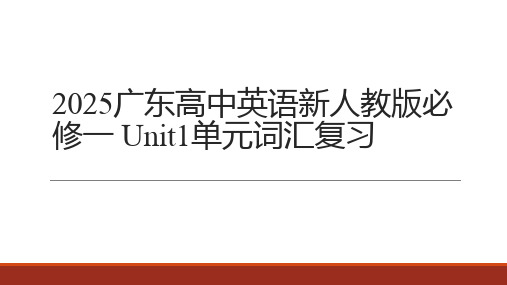 人教版必修第一册Unit1TeenageLife单元词汇复习课件