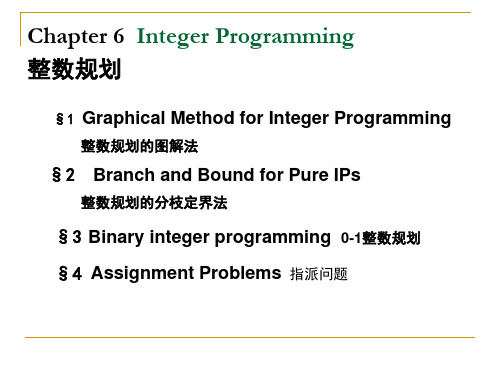 第六章  整数规划(应用运筹学)