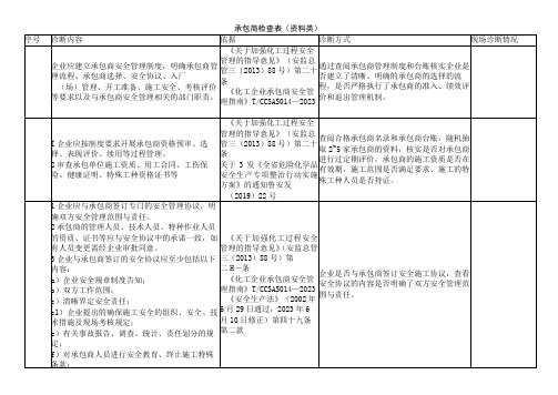 承包商检查表(资料类)