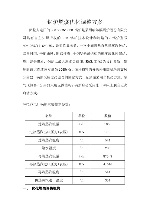 锅炉燃烧优化调整方案