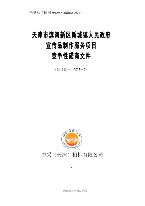 人民政府宣传品制作服务项目招投标书范本