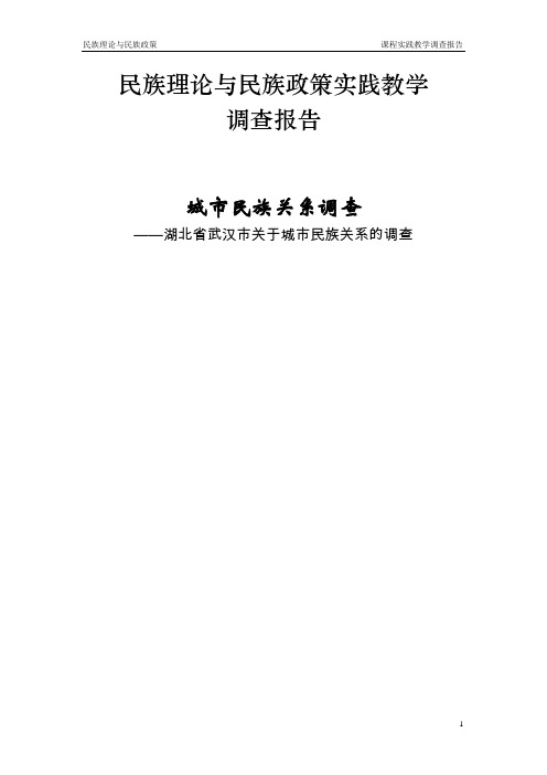 民族理论与民族政策实践教学 调查报告