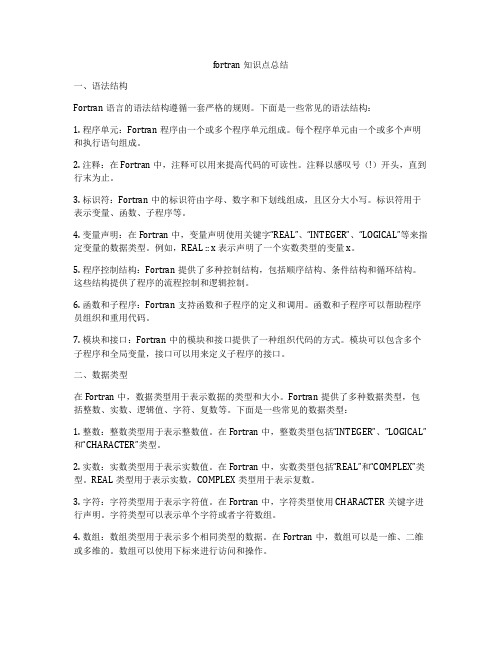 fortran知识点总结