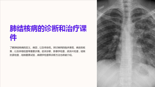 肺结核病的诊断和治疗课件