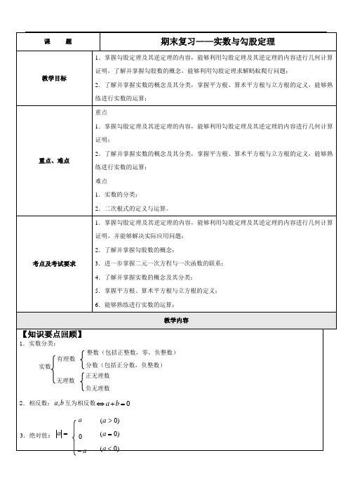 中学数学 实数与勾股定理