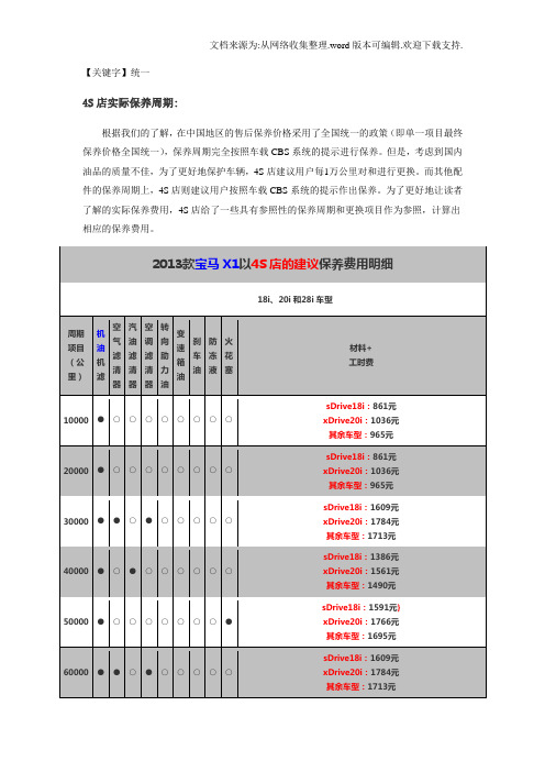 【统一】宝马保养守则