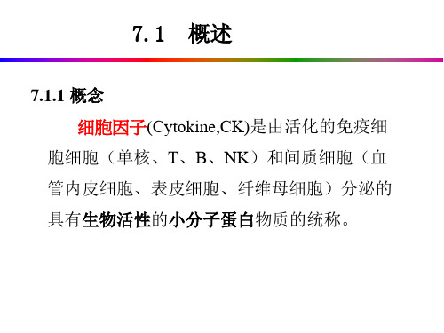 免疫学第七章细胞因子CD及粘附分子定稿