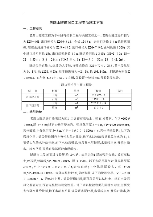 隧道洞口开挖专项施工方案