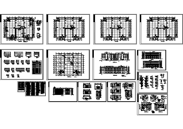 某四层厂房车间建筑设计cad施工图