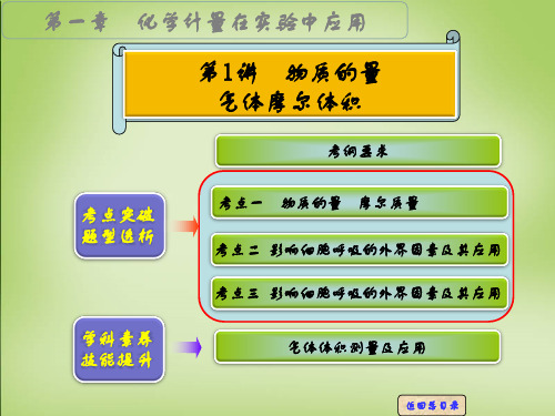 2016届高考化学一轮专题复习 第一章 第1讲 物质的量课件 新人教版