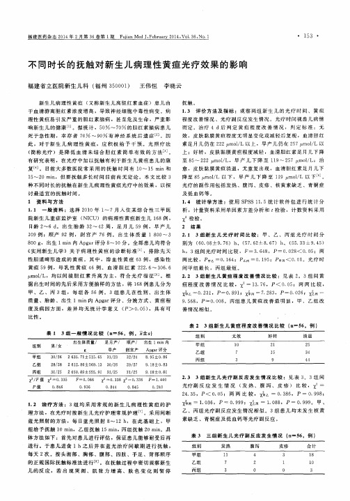 不同时长的抚触对新生儿病理性黄疸光疗效果的影响
