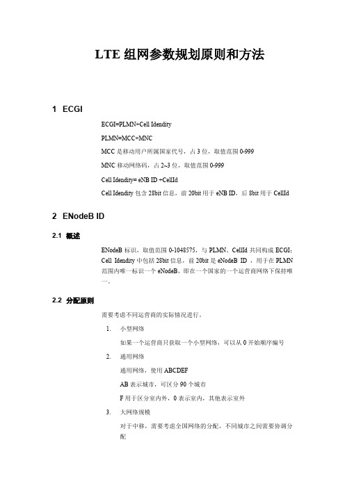 LTE组网参数规划原则和方法