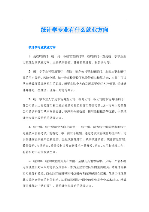 统计学专业有什么就业方向