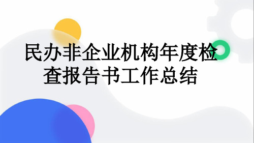 民办非企业机构年度检查报告书工作总结