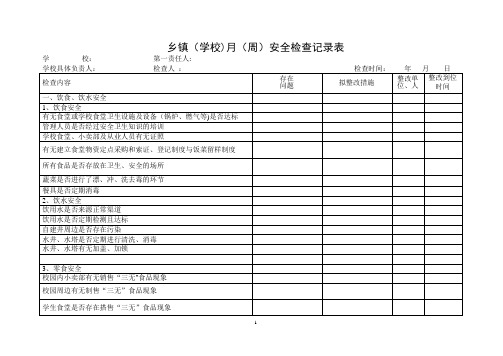 乡镇学校安全检查表