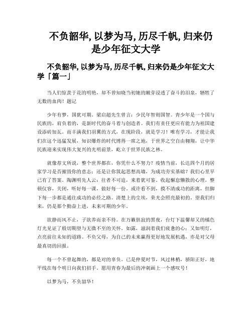 不负韶华,以梦为马,历尽千帆,归来仍是少年征文大学