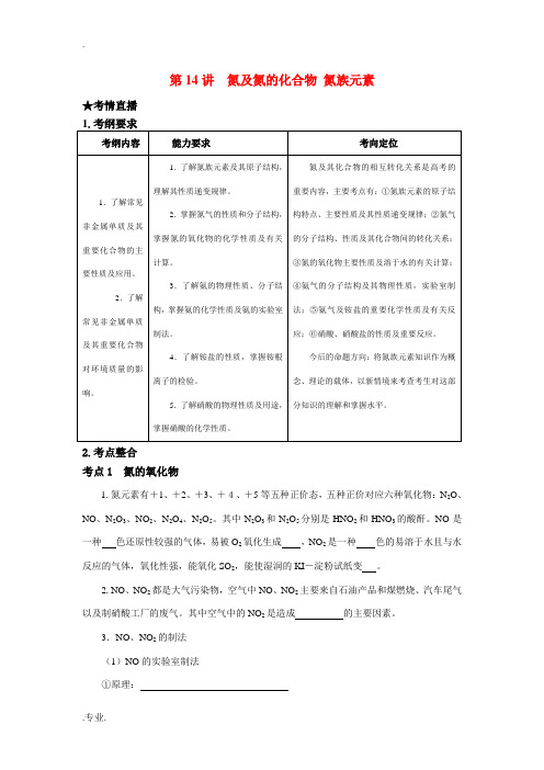 (课标版)2010年《高考风向标》化学 第三部分 非金属元素及其化合物 第14讲 氮及氮的化合物 氮