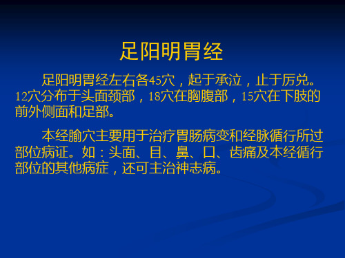 针灸 足阳明胃经
