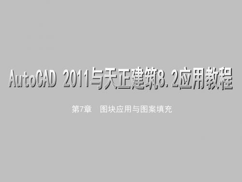 AutoCAD 2011及天正建筑8.2应用教程第7章  图块应用与图案填充