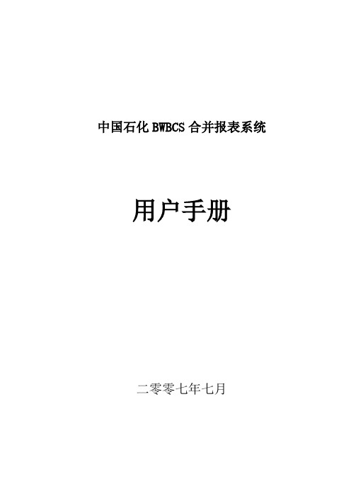 BWBCS_FI_中石化BWBCS财务报表用户手册_1.BW查询应用与操作介绍