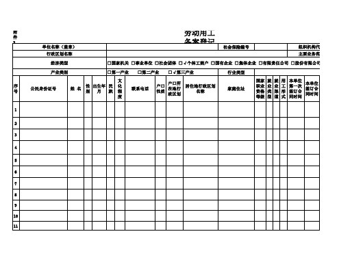 劳动备案表(完整)